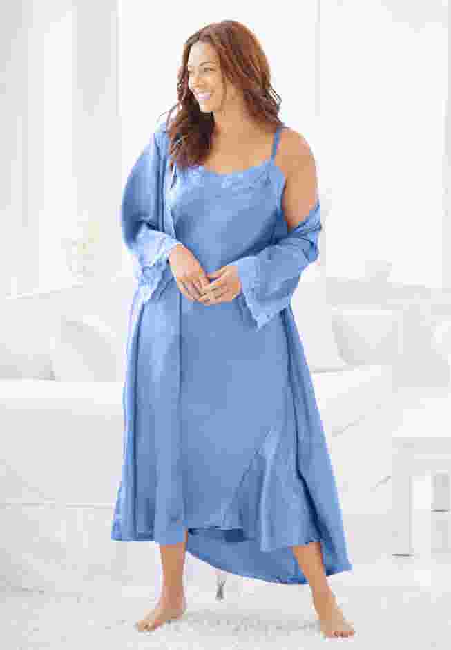 The Luxe Satin Long Peignoir Set image number 0