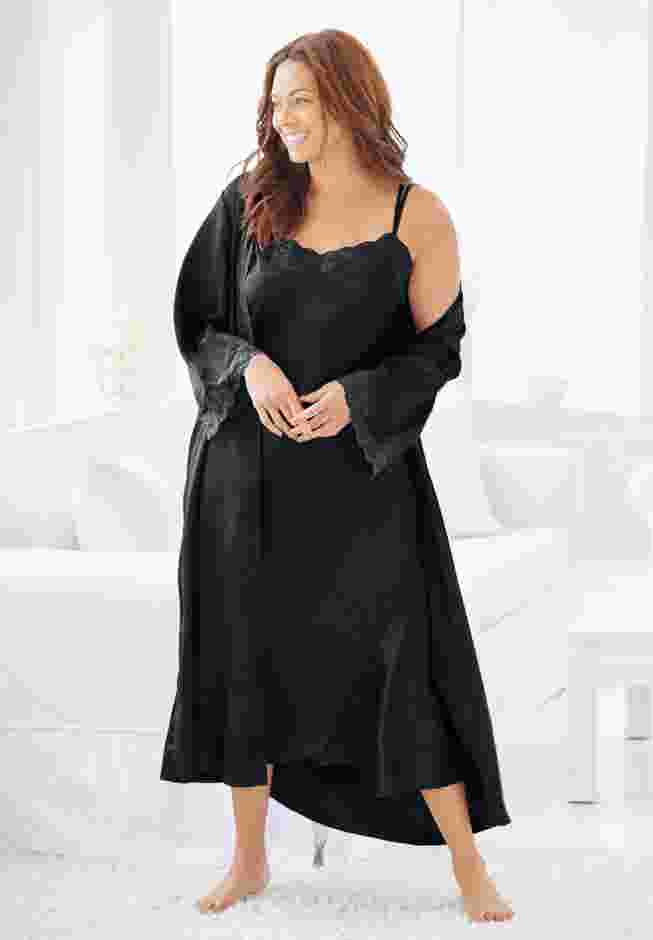 The Luxe Satin Long Peignoir Set image number 0