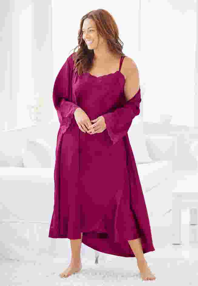 The Luxe Satin Long Peignoir Set image number 0