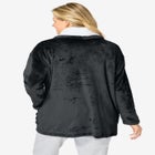 Sherpa Lined Collar Microfleece Bed Jacket  image number null