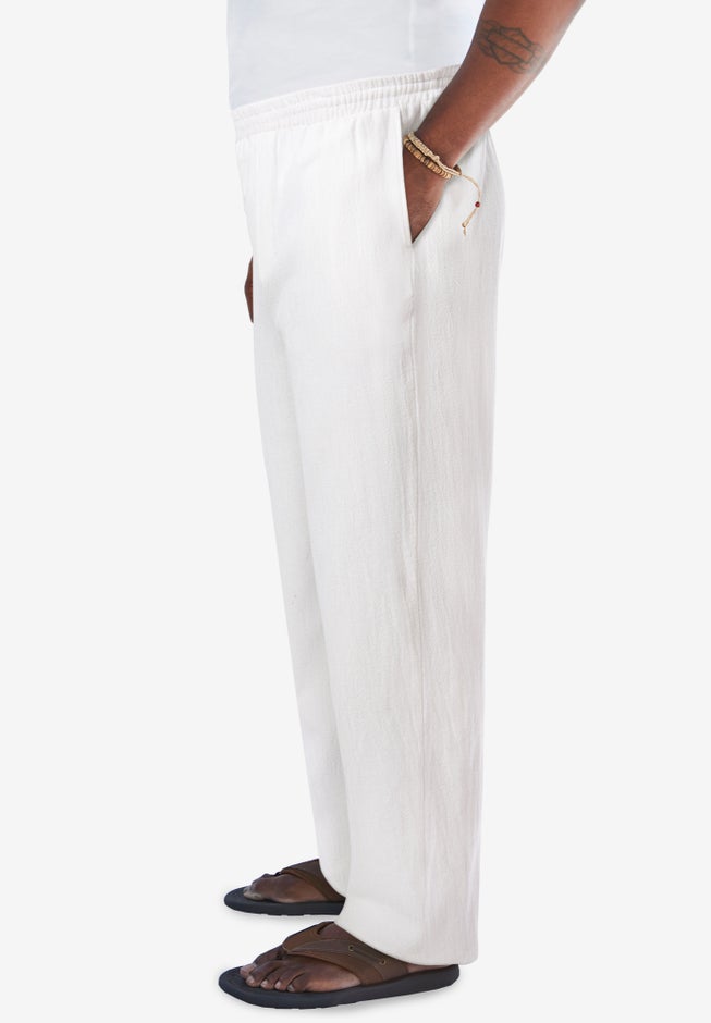 Elastic Waist Gauze Cotton Pants image number 2