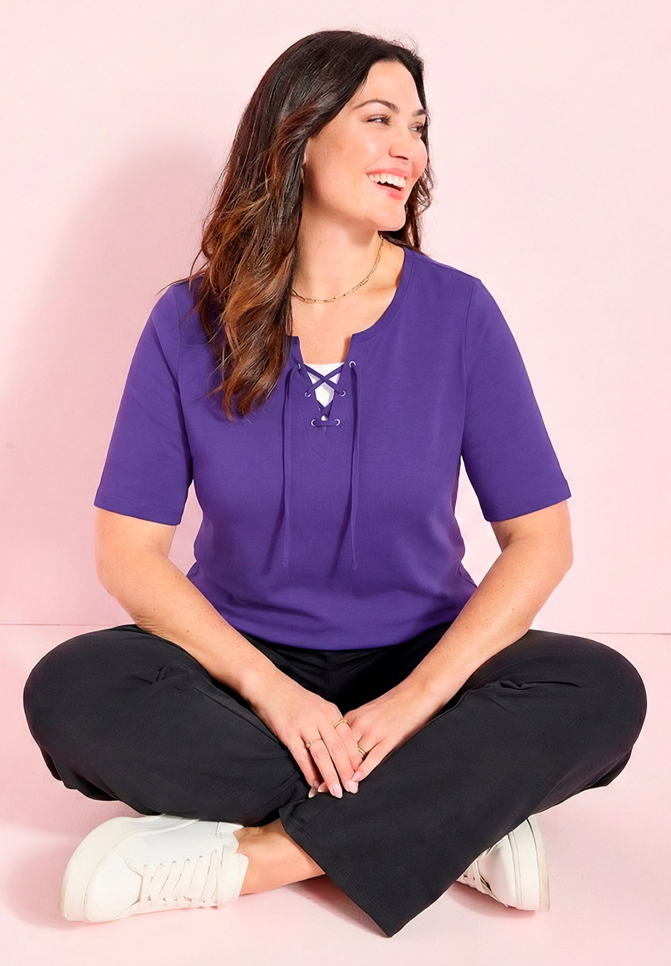 Suprema&reg; Lace-Up Tee image number 0