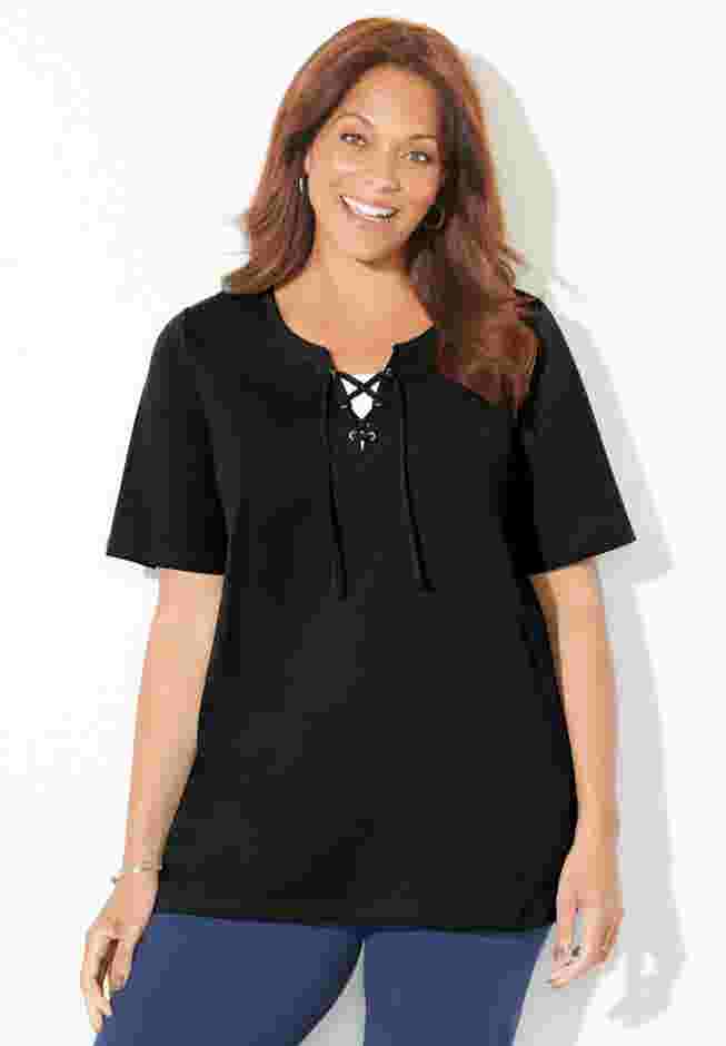 Suprema® Lace-Up Tee image number 0