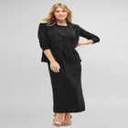2-Piece Stretch Crepe Single-Breasted Maxi Jacket Dress image number null