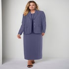 2-Piece Stretch Crepe Single-Breasted Maxi Jacket Dress image number null