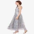 Plus-Size Allover Lace Embellished Shawl Gown image number null