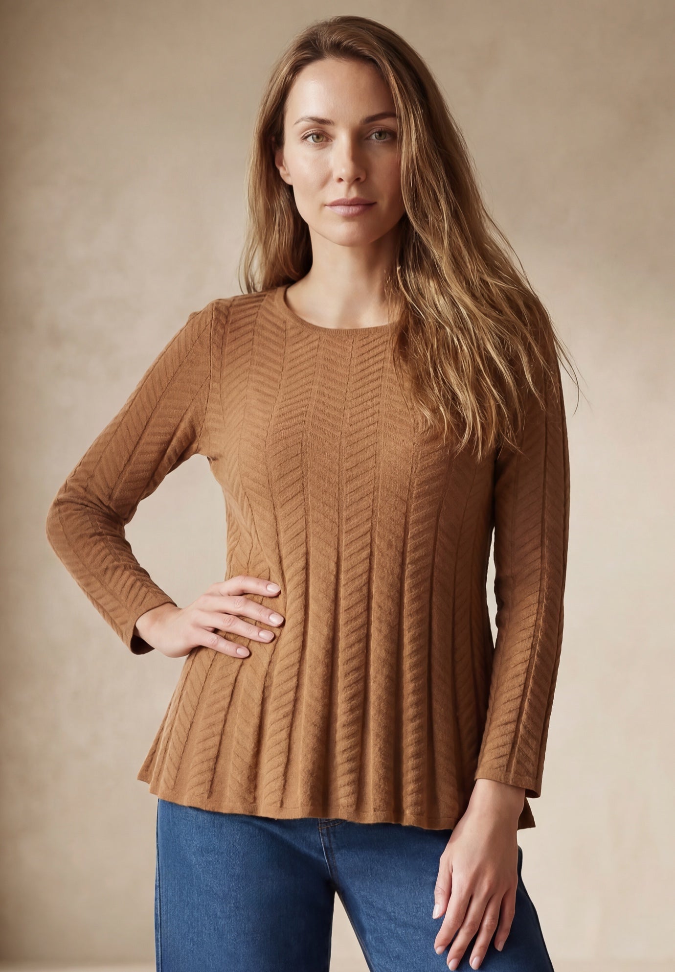 Chevron Fit & Flare Sweater image number 0