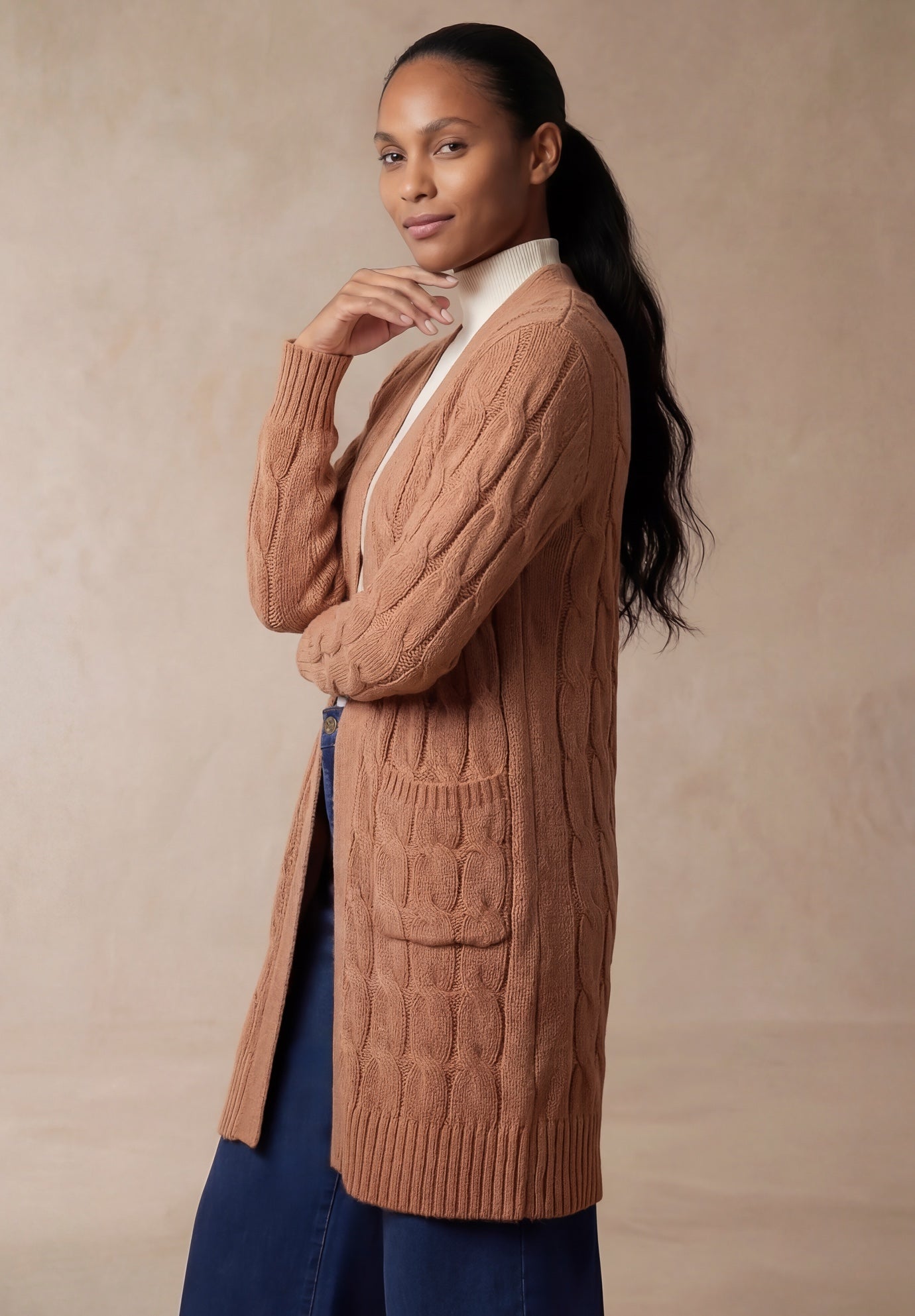 Cable Duster Sweater image number 2