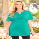 Easy Fit Embroidered Notch-Neck Tunic image number null