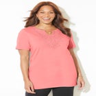 Easy Fit Embroidered Notch-Neck Tunic image number null