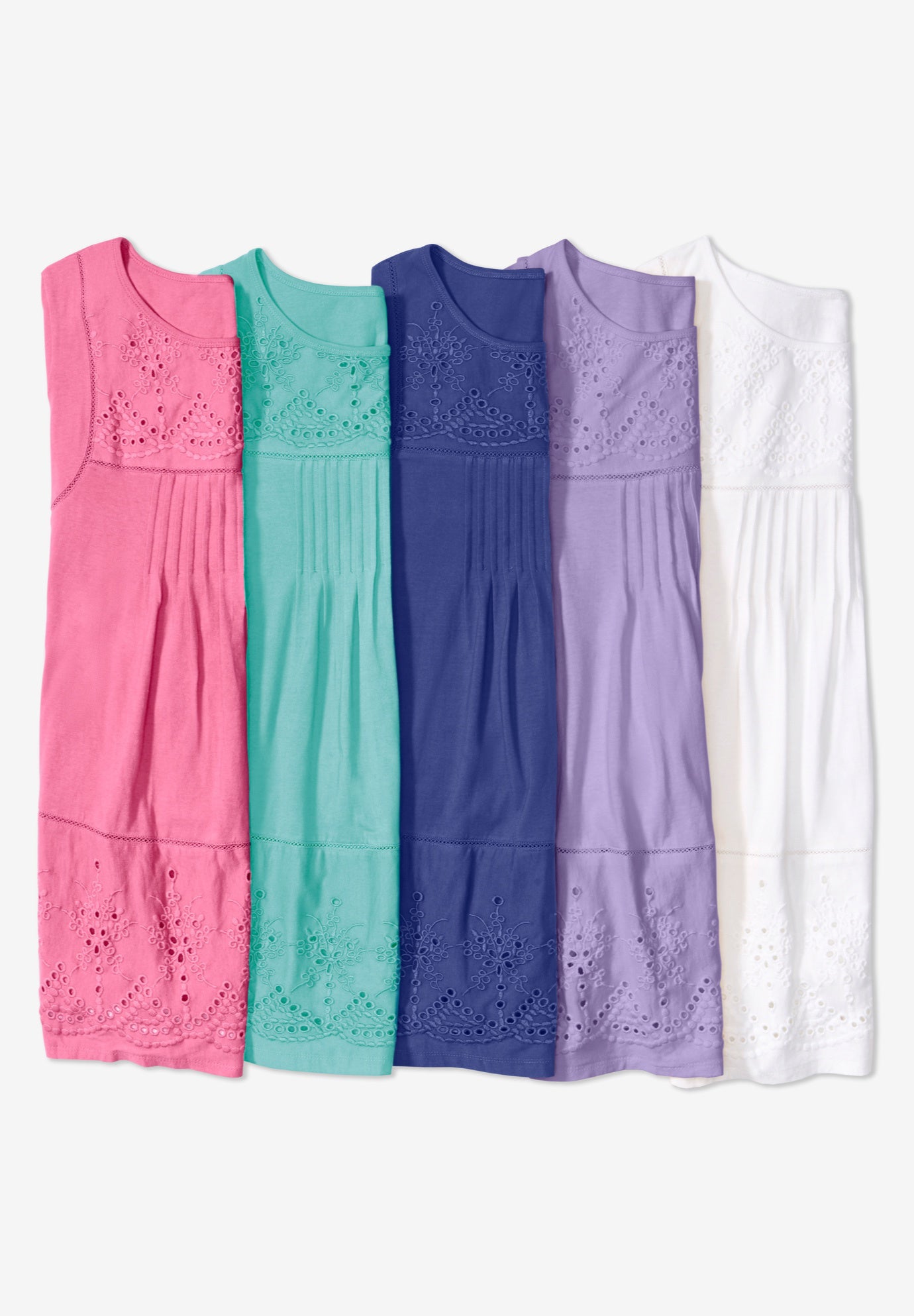 Embroidered Eyelet Pintucked Tunic image number 3