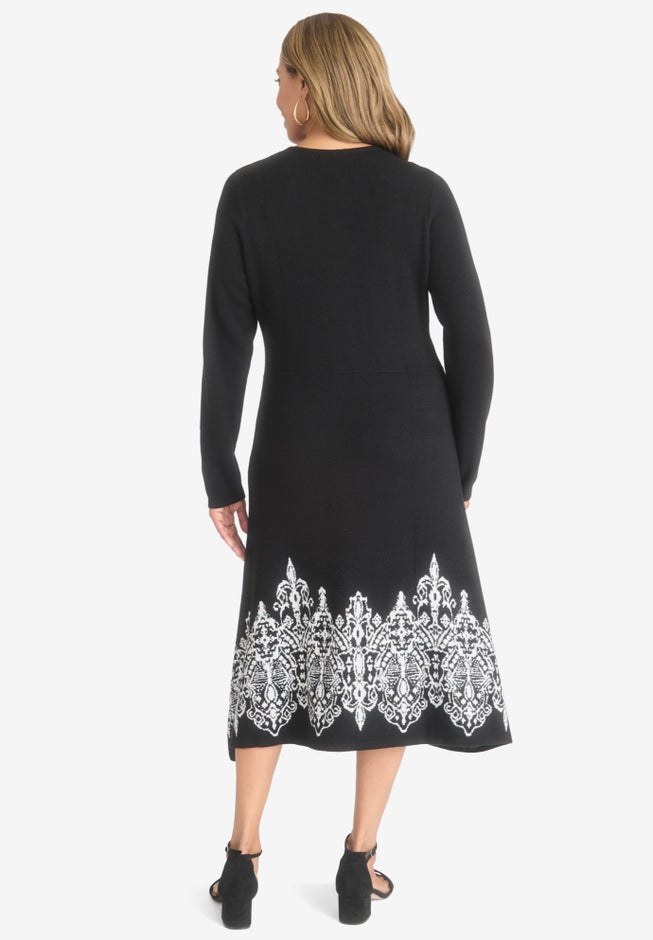 Jacquard Sweater Dress image number null