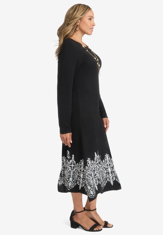 Jacquard Sweater Dress image number null