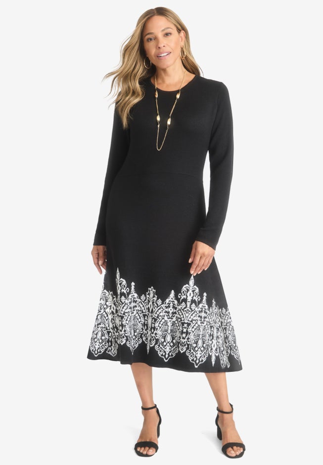 Jacquard Sweater Dress image number null