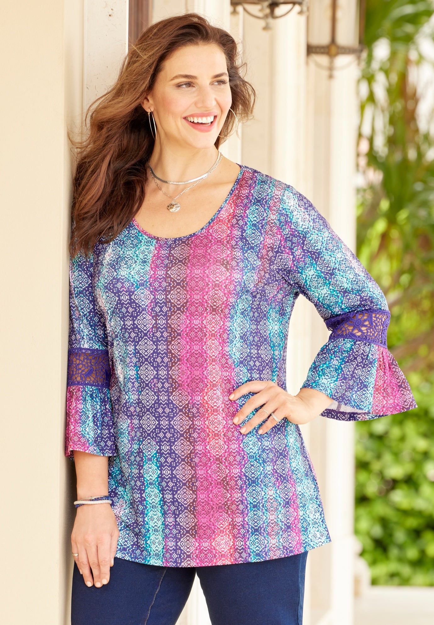 Dream Drape Bella Crochet Trim Top image number 3