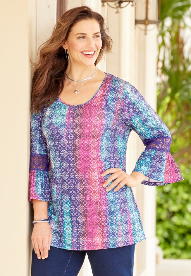 Dream Drape Bella Crochet Trim Top image number 3