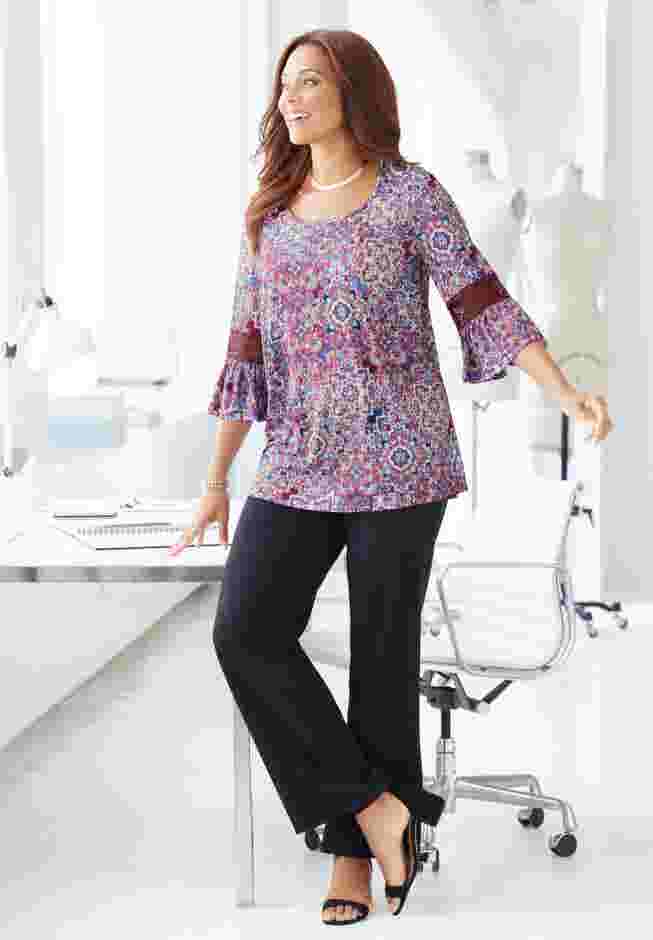 Dream Drape Bella Crochet Trim Top image number 2