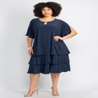 Embellished Keyhole Midi-Tier Dress image number null