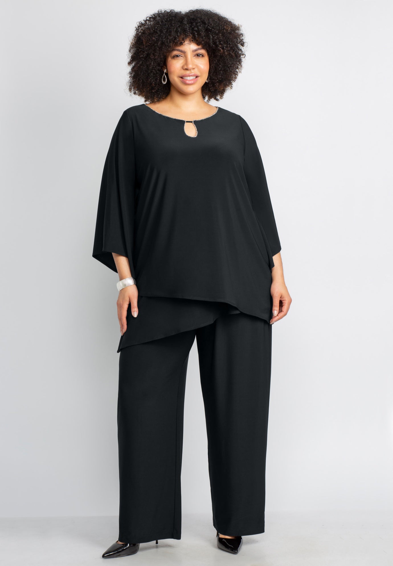 2-Piece Embellished Keyhole Pant Set image number 0