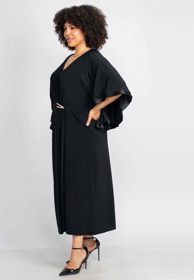V-Neck Twist Maxi Dress image number 4