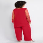 2-Piece Beaded Mesh Sleeve Pant Set image number null