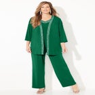 2-Piece Beaded Mesh Sleeve Pant Set image number null
