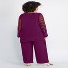 2-Piece Beaded Mesh Sleeve Pant Suit image number null