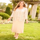 2-Piece Sequin & Charmeuse Jacket Dress Set image number null