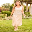 2-Piece Sequin & Charmeuse Jacket Dress Set image number null