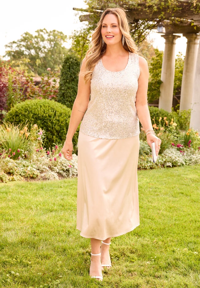 2-Piece Sequin & Charmeuse Jacket Dress Set image number 1