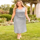 2-Piece Sequin & Charmeuse Jacket Dress Set image number null