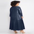 2-Piece Sequin & Charmeuse Jacket Dress Set image number null