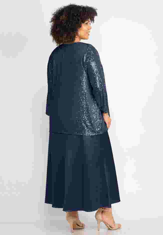 2-Piece Sequin & Charmeuse Jacket Dress Set image number 1