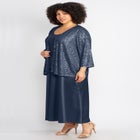 2-Piece Sequin & Charmeuse Jacket Dress Set image number null