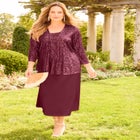 2-Piece Sequin & Charmeuse Jacket Dress Set image number null