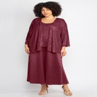 2-Piece Sequin & Charmeuse Jacket Dress Set image number null