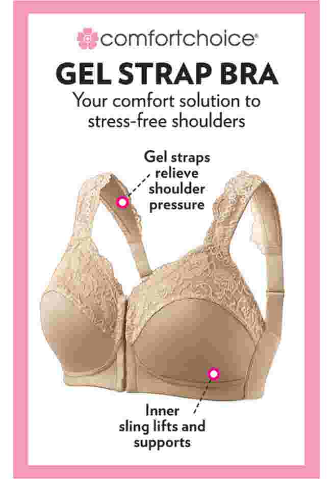 Front Close Wireless Gel Strap Bra image number 3