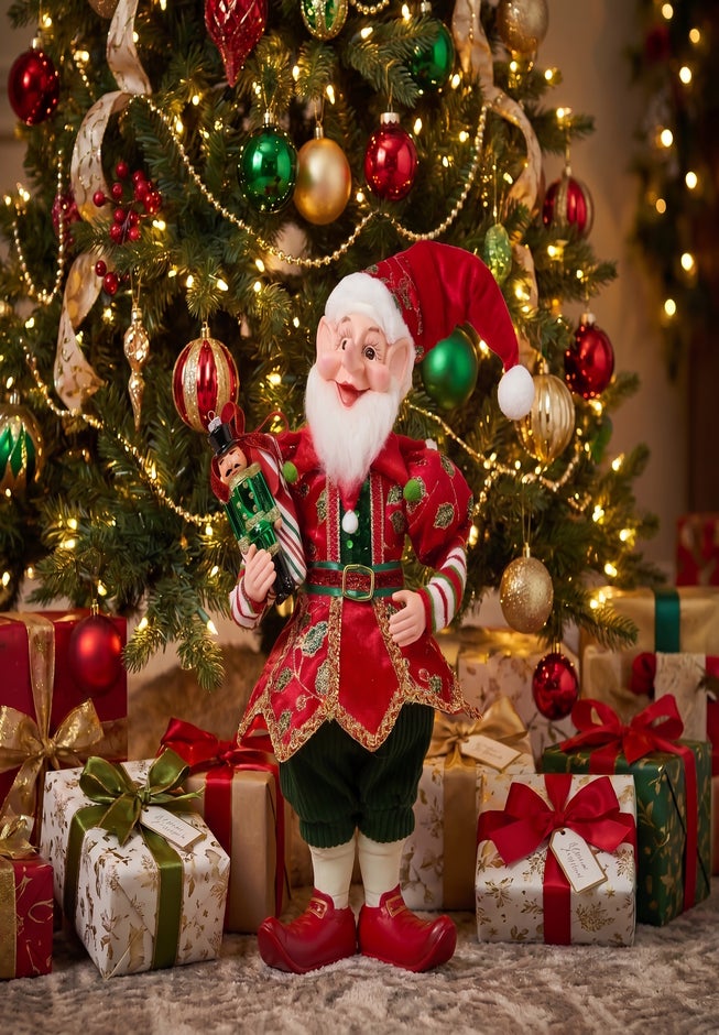 16"H Elf With Ornament Garland image number 1