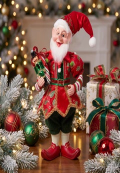 16"H Elf With Ornament Garland