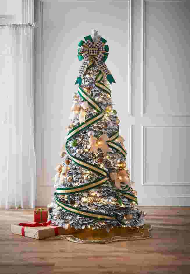 6'H Pre-Lit Flocked Pop-Up Tree image number 0