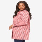 Kate Long-Sleeve Crisp Cotton-Blend Button-Front Tunic image number null