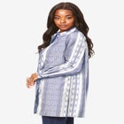 Kate Long-Sleeve Crisp Cotton-Blend Button-Front Tunic image number null