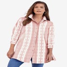 Kate Long-Sleeve Crisp Cotton-Blend Button-Front Tunic image number null
