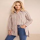 Kate Long-Sleeve Crisp Cotton-Blend Button-Front Tunic image number 0