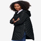 Quilted Jacket With Curved Bottom & Side Snaps image number null