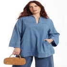 Cotton Denim Blouse image number null