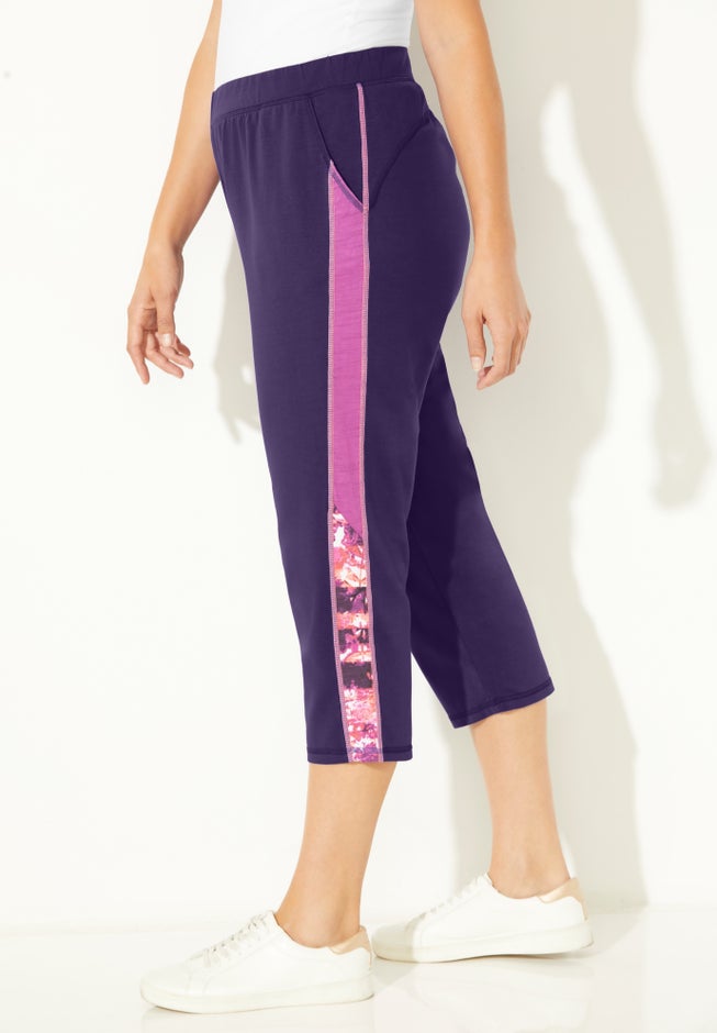 Colorblock French Terry Capri image number null