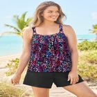 Tank Overlay Swim Romper image number null