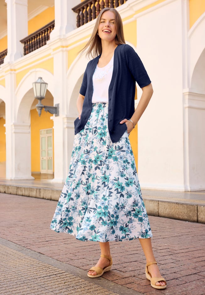 Wide Elastic Waist Skirt image number 4