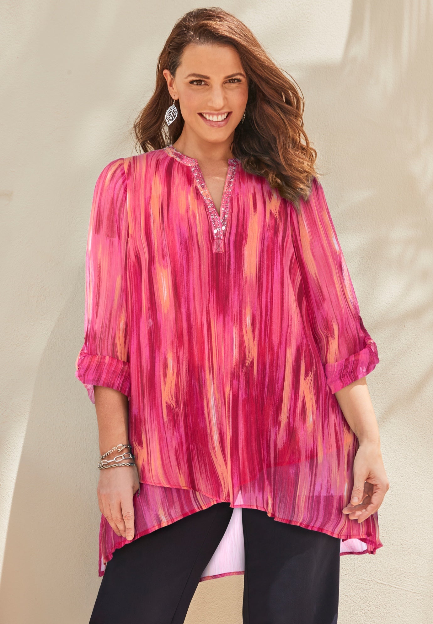 Beaded Beauty Asymmetrical Tunic image number 0